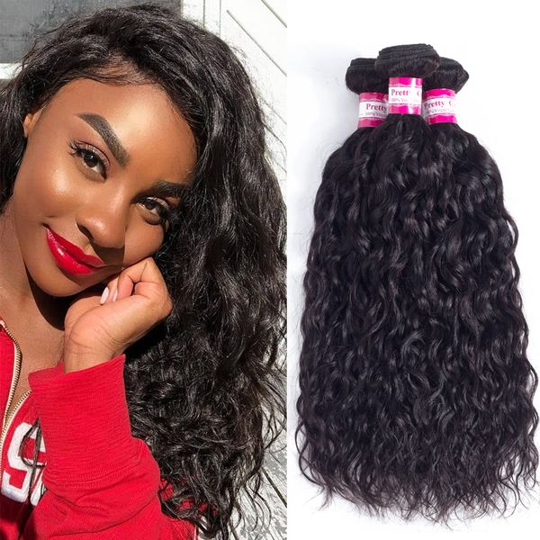 Prettycoco Malaysian Virgin Hair Natural Wave 3 4 Bundles 8a