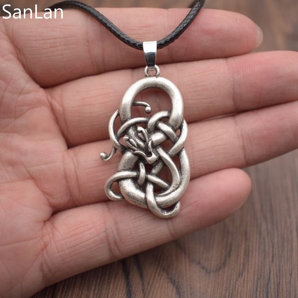 

new norse dragon hollow vikings pendant necklace norse charm the ringerike scandinavian jewelry sanlan, Silver