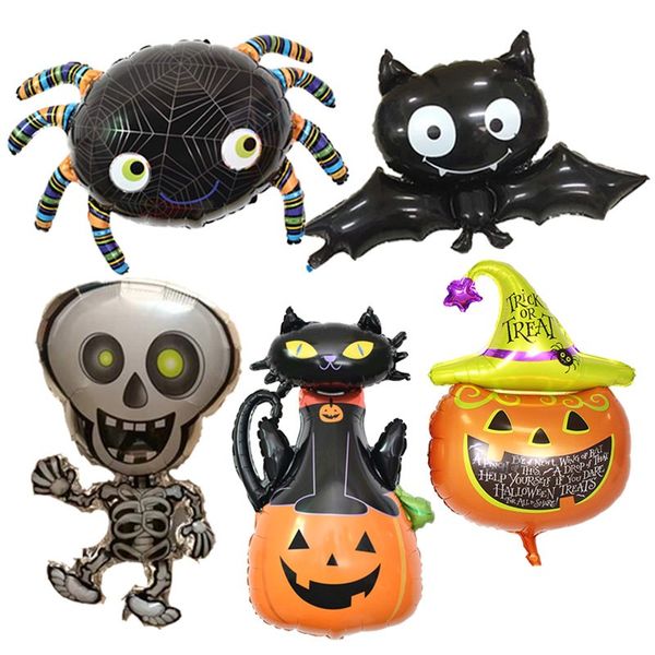 

halloween pumpkin ghost foil balloons bat witch inflatable black latex happy birthday party decorations kids toys