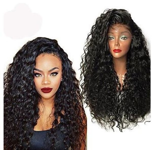 

250% density 360 lace frontal wigs for black women brazilian curly pre plucked 360 lace wig glueless human hair wigs with baby hair, Black;brown