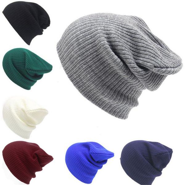 

lncdis fashion solid hat men's women beanie knit ski cap hip-hop warm wool gorras elasticity casual knit caps 10