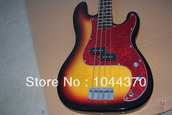 

new precision 4 string bass red white electric bass guitar