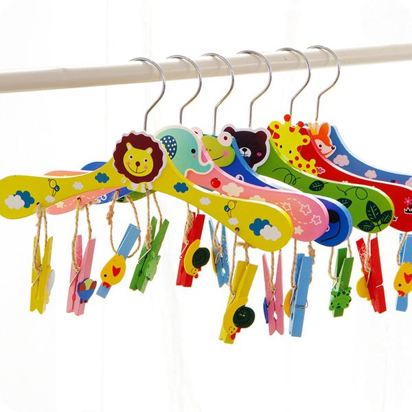 28 см детские вешалки для одежды деревянные животных мультфильм дети дети скольжению стойку одежды шкаф одежды организатор