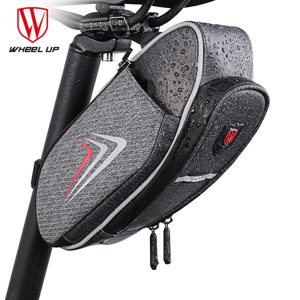 

wheel up bicycle saddle bag with water bottle pocket waterproof mtb bike rear bags cycling rear seat tail bag bike accessories