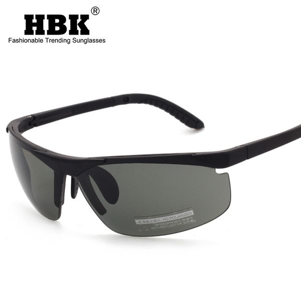 

hbk men pilot polarized sunglasses semi-rimless fashion sports driver glasses night vision goggles for driving men uv400 pm0026, White;black