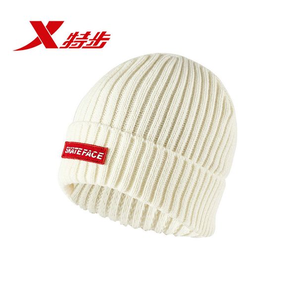 

882437229016 xtep 2018 white black winter new man women girl stretch acrylic knit hat messy warm skiing mountaineering hats, Black;white