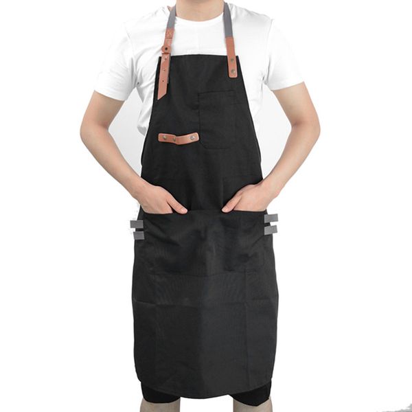 

aprons for woman men cooking bib aprons working clothiing men kitchen restaurant apron adjustable shop chef workwear black