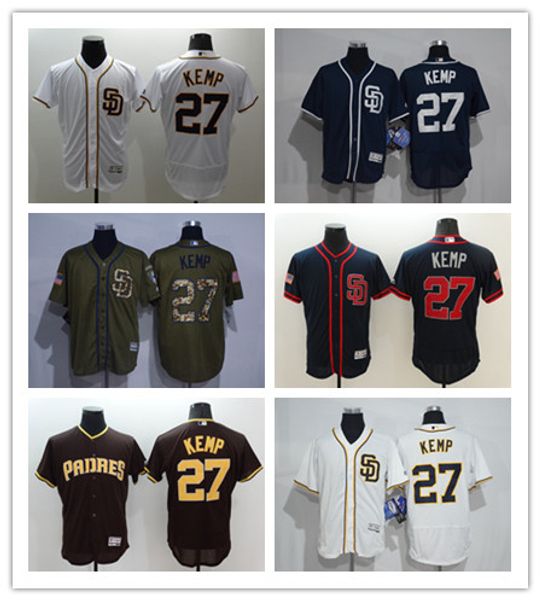 

custom men women youth majestic sd padres jersey #27 matt kemp home red blue grey white kids girls baseball jerseys wholesale, Blue;black