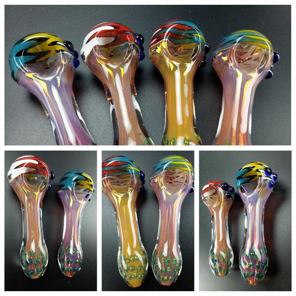 

Newest Colorful Pyrex Glass Smoking Pipe Bong Tube Complex Pattern Innovative Design Easy Clean Portable High Quality Hot Sale DHL Free