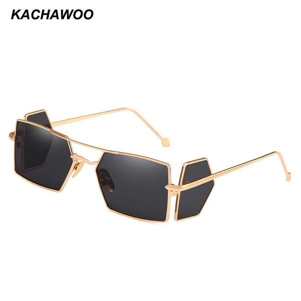

kachawoo wholesale 6pcs side shield sunglasses men gold metal frame punk square sun glasses men summer accessories 2018 uv400, White;black