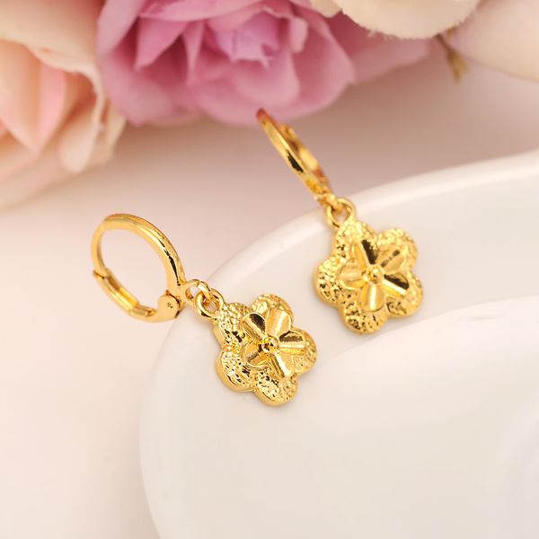 Orecchini fiore di prugna Gioielli stella moda donna 14 k Oro fine GF Orecchini arabi africani Corpo Fiore ragazze regalo per bambini