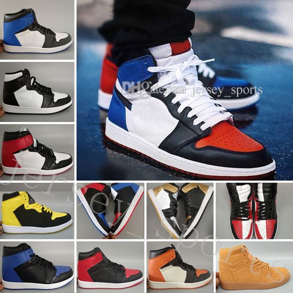 

2018 new og 1 3 mens basketball shoes wheat gold bred toe chicago banned royal blue fragment unc sneakers sports trainers designer shoes