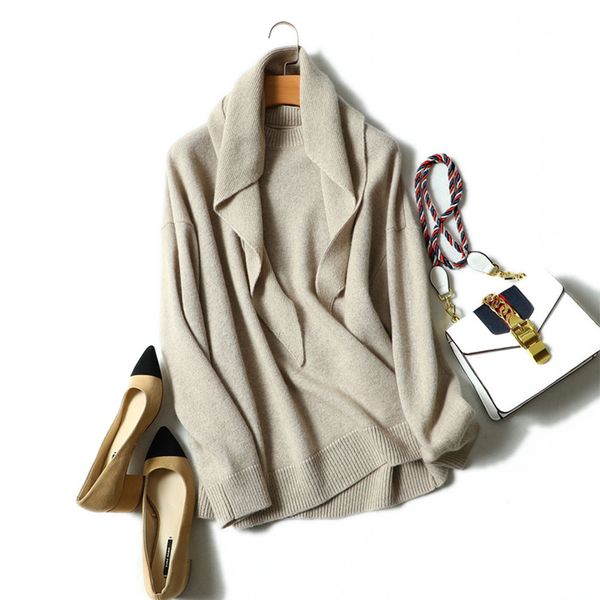 

100% cashmere sweater women shawl design solid o neck long sleeves 3 colors ladies quality pullovers knitwear 2018 new fashion, White;black