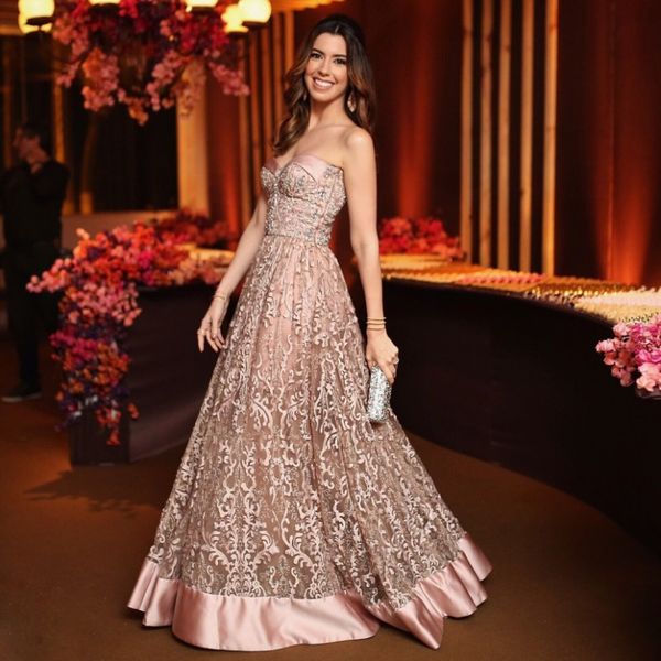 

lace beaded prom dresses rhinestones sweetheart neck evening gowns floor length vestidos de fiesta a line formal dress, Black