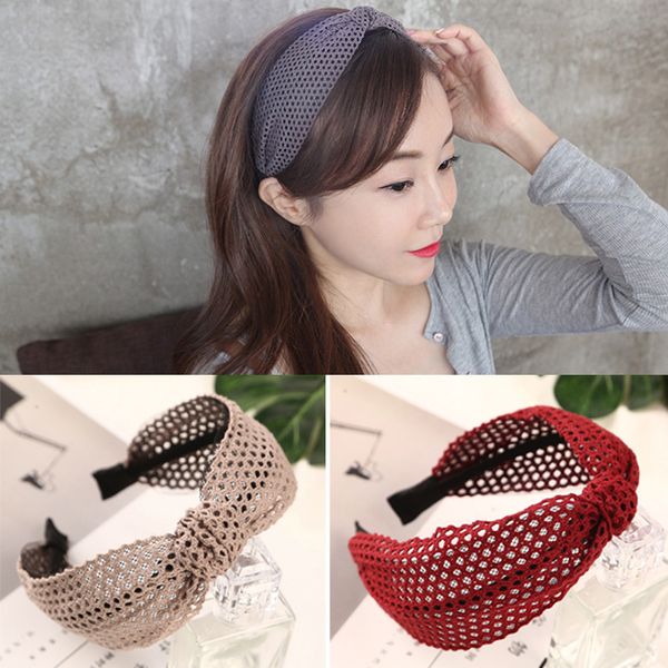 Aikeliina New Women Wide Hairbands Lace Knot Hair Accessories