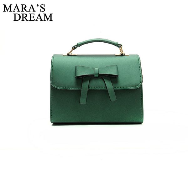 

mara's dream women pu leather flap handbags solid color bow women messenger bags shoulder bag bolsas handbag female d18102906