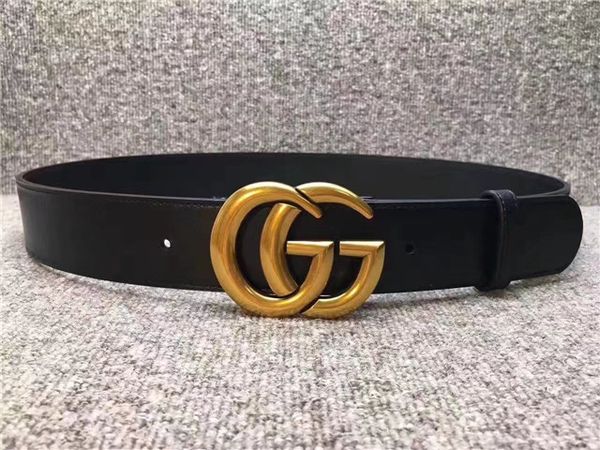 

Popular Black Leather Belts Golden Silver Buckle Classic Men Business Waist Belts High Quality Genuine Leather Belt Jeans Casual Girdle