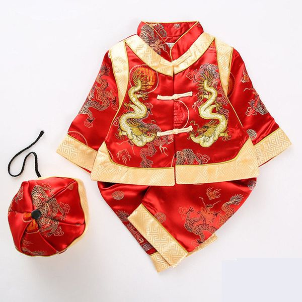 2021 Newborn Baby Girls Boys Chinese Traditional Costumes Clothing Set