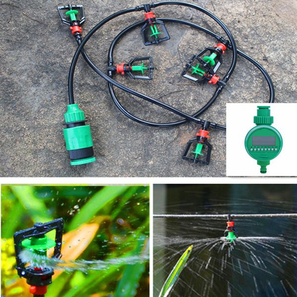 

diy micro drip irrigation system plant self watering garden 360degree rotary sprinkler water irrigation kits with timer