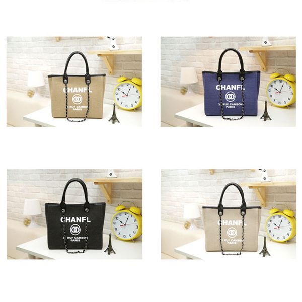 

2018 Fashion Shoulder Bags Brand Designer Handbag Hot Sale Women Casual Canvas Shoulder Bag Chains of Large Capacity Bag 4 Colors Avaliable