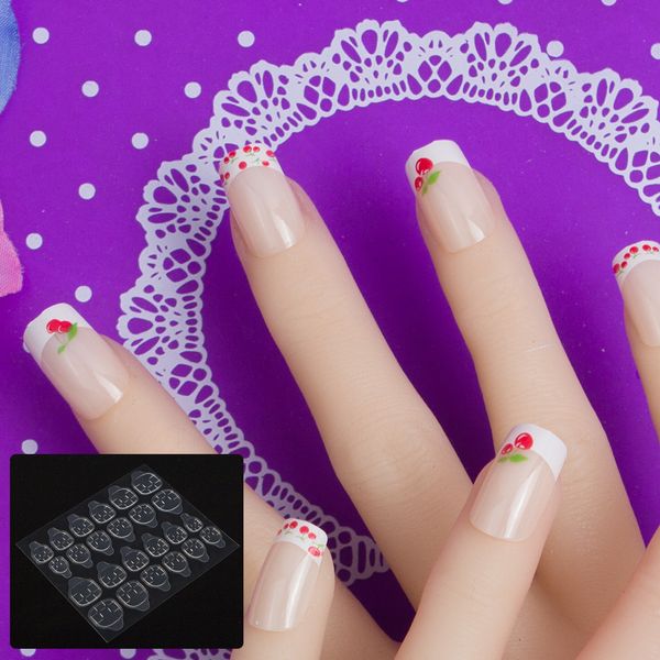 

jq 24 pcs in 1 box with nail glue tape stars pattern press on false nail art tips full cover fake tip 10 sizes bl09, Red;gold