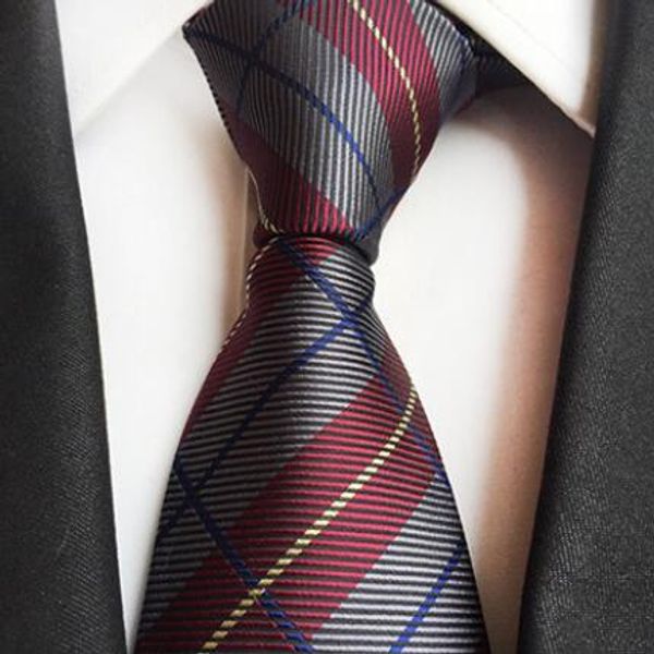 

business neck ties for man high density plaid shirt tie mens suit size 146x8x8.8 cm, Blue;purple