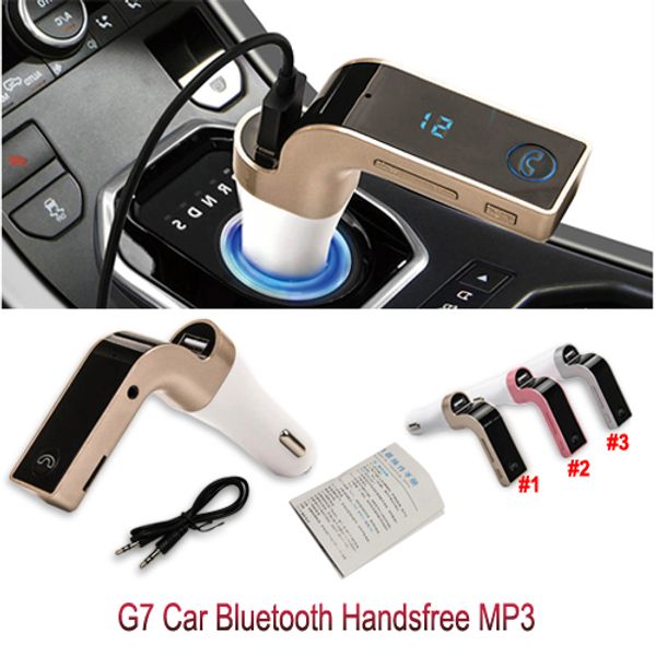 G7 Auto Bluetooth Mp3 Modulator Drahtlose Freisprecheinrichtung USB Kfz Aux Audio Player FM Transmitter mit LCD-Display für iPhone Samsung