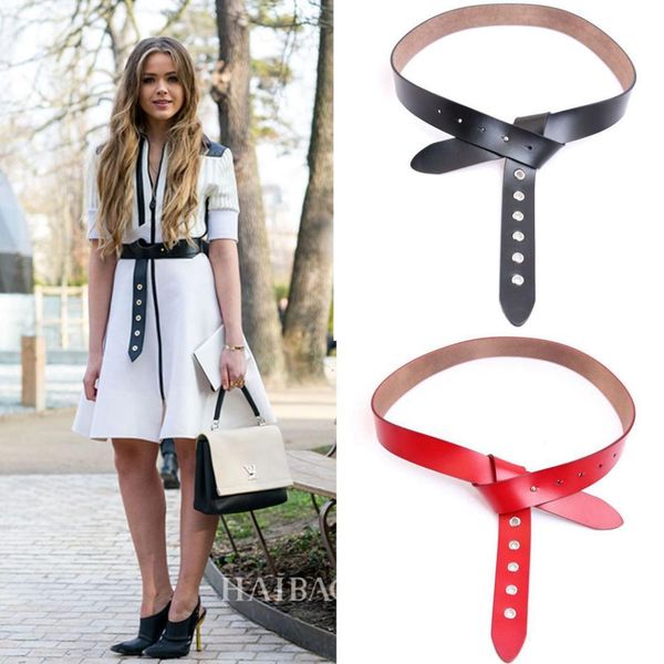 

tie head layer pure cowhide width belt ma'am match overcoat windbreaker woman a waist seal black skirts womens, Black;brown