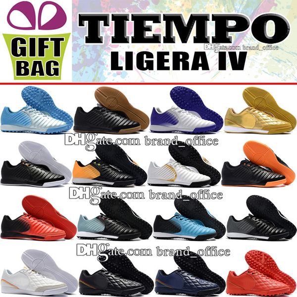 

Новые оригинальные мужские кожаные сапоги Tiempo Ligera IV TF IC Крытые футбольные бутсы Tu