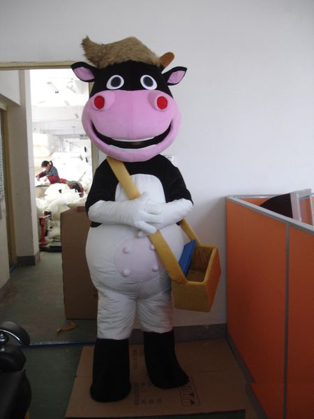 2018 alta qualità calda PROFESSIONAL FARM DAIRY COW mascotte anime costume unisex del fumetto del vestito operato spedizione gratuita