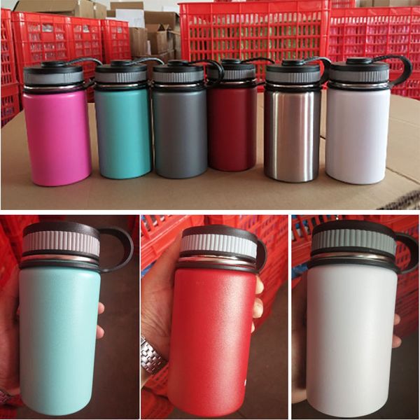 

12oz vacuum water bottle insulated 304 stainless steel water bottle travel coffee mug wide mouth flip cap cups 6 color fhh7-1160a