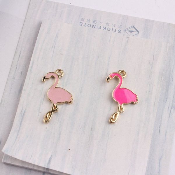 

200 pcs flamingo charms pendant 17*28mm enamel charms diy bracelet hair necklace jewelry accessory diy craft, Bronze;silver