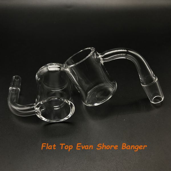 Parte superior lisa da parede de 3mm Evan Banger de quartzo da costa com 30mmOD 10mm 14mm 18mm Female Female 45 90 Quartz Banger Nails para Dab Rigs