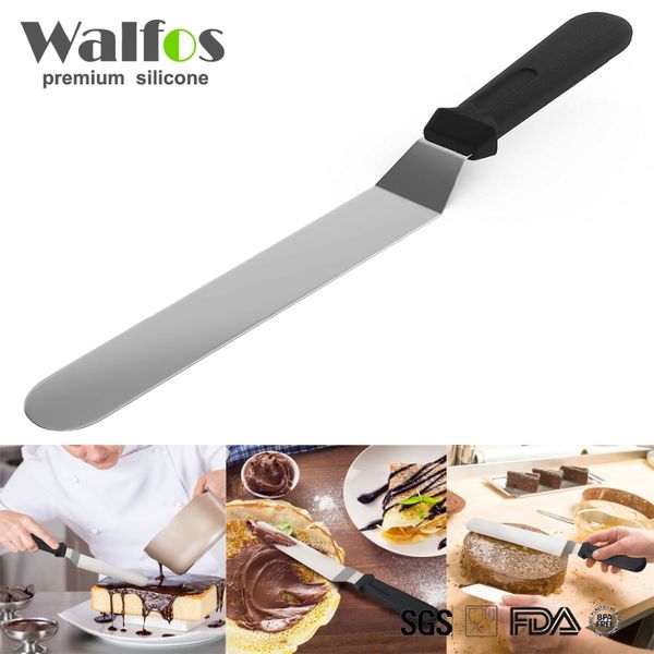 

walfos stainless steel butter cake cream knife spatula for cake smoother icing frosting spreader fondant pastry decorating