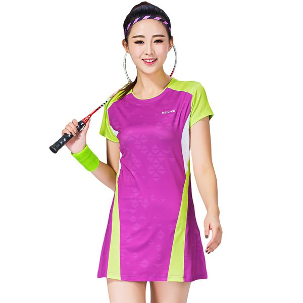 

latest customized breathable comfortable pink and ink women and girl's tennis badminton sports mini dresses, Red;white