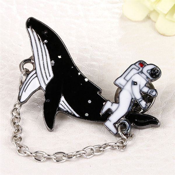 

black broochthe astronaut space whales brooch fashion accessories the girl, Gray
