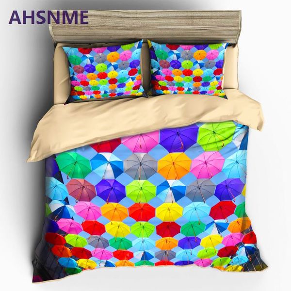 

ahsnme customizable paern bedding set paern of many colorful umbrellas in quilt cover high-definition print home textiles