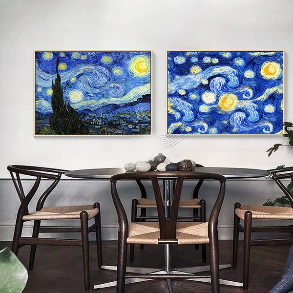 

canvas painting decoration famous painter vincent van gogh starry night oil painting room decor poster canvas pictures no frame