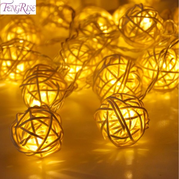 

fengrise 20 rattan ball led string fairy lights christmas tree ornaments xmas decoration warm white led lights home garden decor