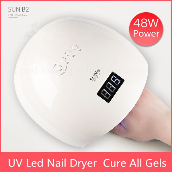 

uv led lamp 48w nail dryer lamp for drying nails double light auto sensor with lcd display button timer manicure machine