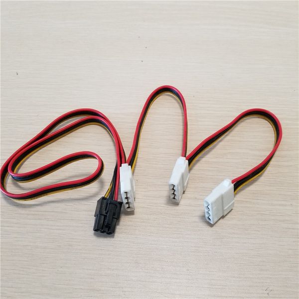 

10pcs/lot graphics card 6pin adapter to 3 x 4pin power cable 18awg for pc diy 70cm
