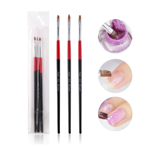 

nail brushes 3pcs/lot tools brush dotting painting drawing pen art gel polish, Yellow