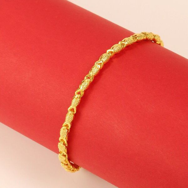 

mxgxfam ( 19 cm ) pure gold color fish cute bracelet for women fashion personal designs allergy free, Black
