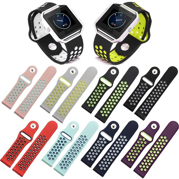 

For Fitbit Blaze Strap 9 Color Sports Strap Breathable Two ColorS Injection Molding Band Strap Bracelet For Tracker Smart Watch