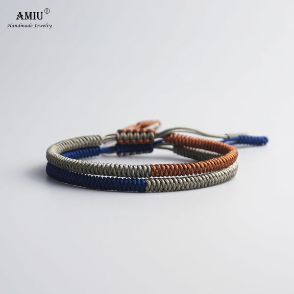 

amiu multi color tibetan jewelry buddhist tibetan bracelets & bangles for women men handmade knots rope budda lucky bracelet, Black