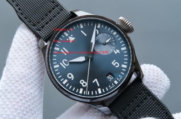 

factory supplier wristwatches iw502003 automatic movement mens watch watches 47mm pilot wristwatches blue dial, Slivery;brown