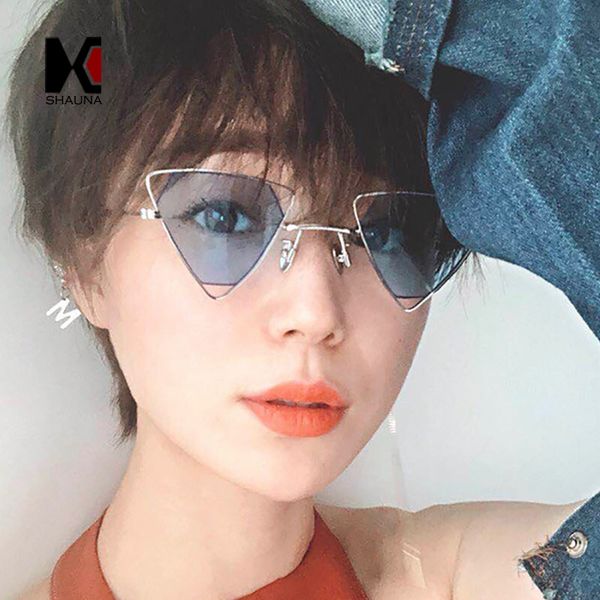 

shauna retro metal triangle sunglasses women fashion candy colors clear red yellow pink sun glasses men, White;black