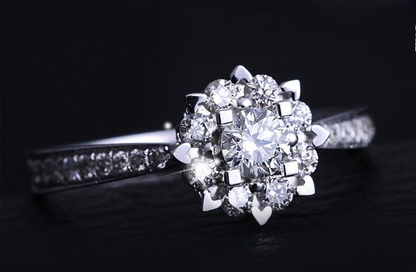 

choucong women flower style stone 5a zircon stone 925 sterling silver engagement wedding band ring us sz 4-10 gift, Slivery;golden