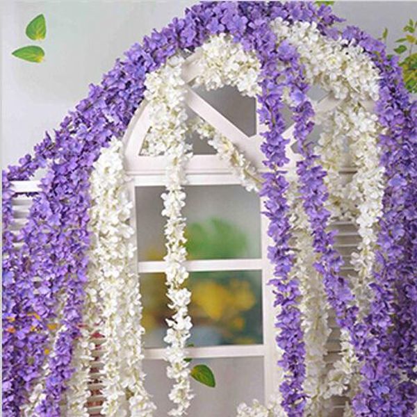 

diy artificial hydrangea wisteria flower simulation wedding arch door home wall hanging garland for wedding party garden decoration flower