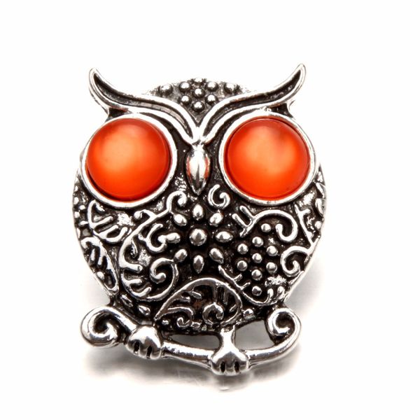 

new 20pcs beauty snap jewelry rhinestone owl colors 18mm snap buttons fit diy bracelets & bangles wholesale, Black